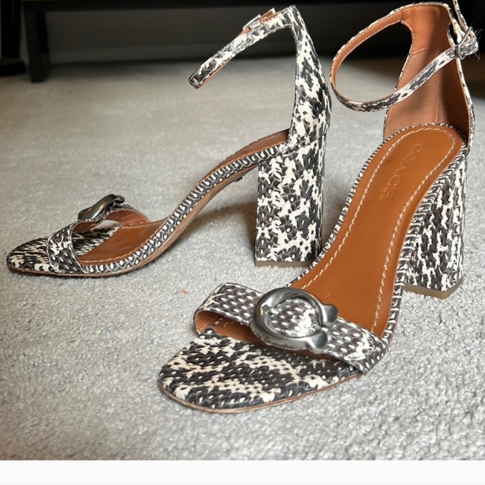 Coach snake skin look heels